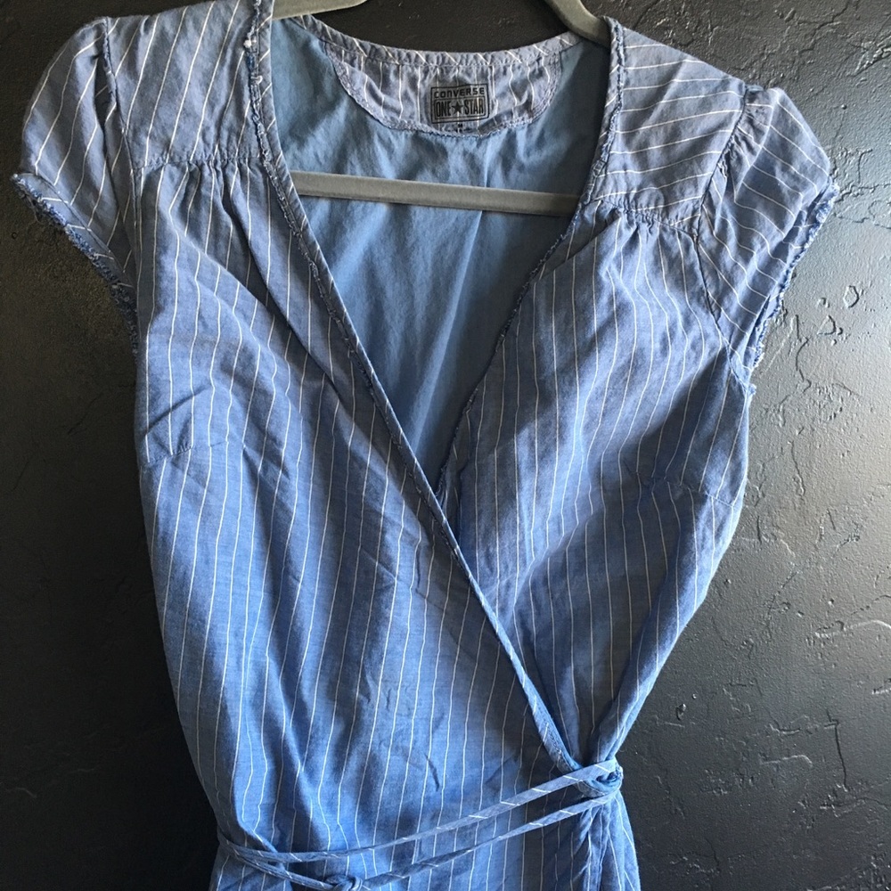 Converse All Star Striped Wrap Around Midi Dress